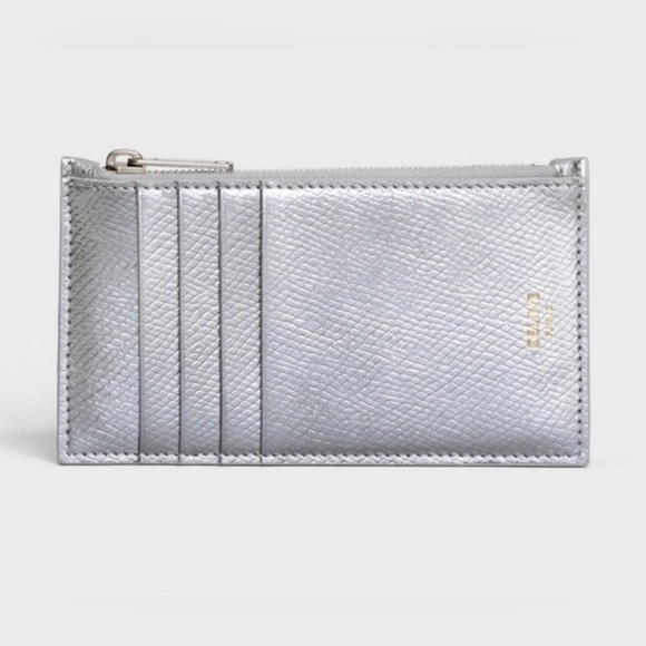 Celine Compact Zipped Cardholder Wallet Silver - Picture 1 of 10